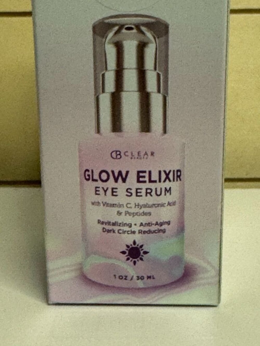 Glow Elixir Eye Serum With Vitamin C Hyaluronic Acid & Peptides 1 Oz Anti-Aging